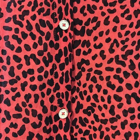 Michael Kors Animal-Print Sheer Cover-Up Shirt NWT - Picture 6 of 7